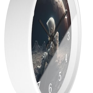 Astronaut in Space Wall Clock - Celestial Timepiece, Silent Operating ...