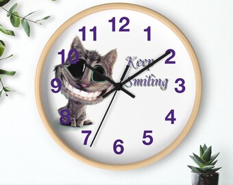 Kitten Cat On Toilet With Newspaper Wall Clock Modern Cats