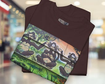 Hear No Evil Graffiti Monkey Tee - Unisex Graphic T-Shirt