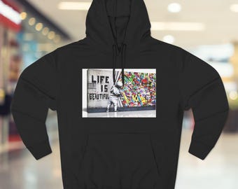 Sudadera con capucha estilo Banksy: Sudadera unisex de felpa mezcla de algodón