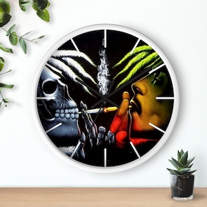 Jamaican Rasta, Wall Clock  | Silent Analog Clock | Reggae Home Decor