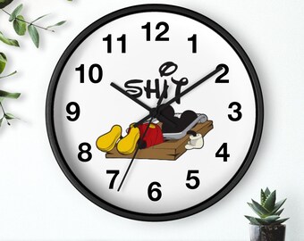 Parody Wall Clock, Silent Operating Analog Clock, Funny Mouse Graphic | Shop Now!