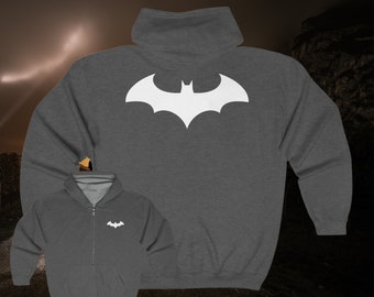 Bat Signal-afbeelding - sweatshirt met volledige ritssluiting en capuchon, unisex hoodie zware mix hoodie
