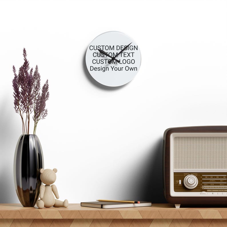 Customized Wall Clock - Customizable Silent Operating Analog Timepiece, Design Your Own 8'' × 8'' (Round)