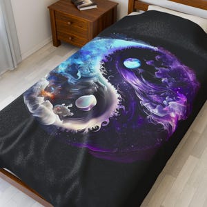 Yin Yang Blanket, Soft Velveteen Plush Blanket, Celestial Yin-Yang Home Decor, Soft Comfortable Throw | Shop Now!
