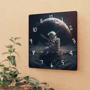 Astronaut Space Wall Clock: Silent Celestial Timepiece