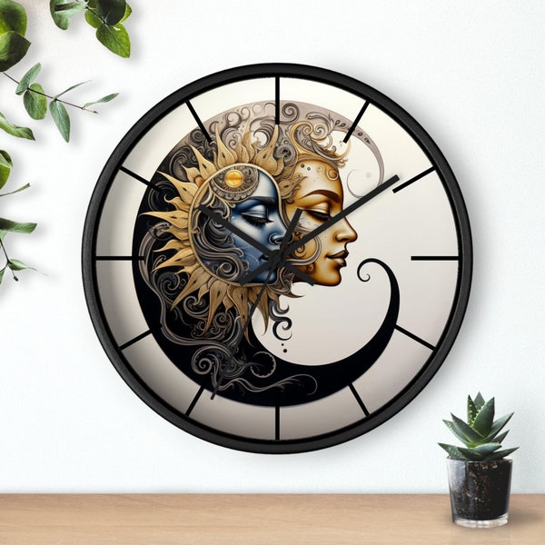 Wall Clock, Silent Operating Analog Clock, Unique Analog Graphic Celestial Home Decor Clock | Shop Now!