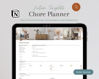 Ultimate Home Cleaning Notion Template, Chore Tracker (Digital Download)