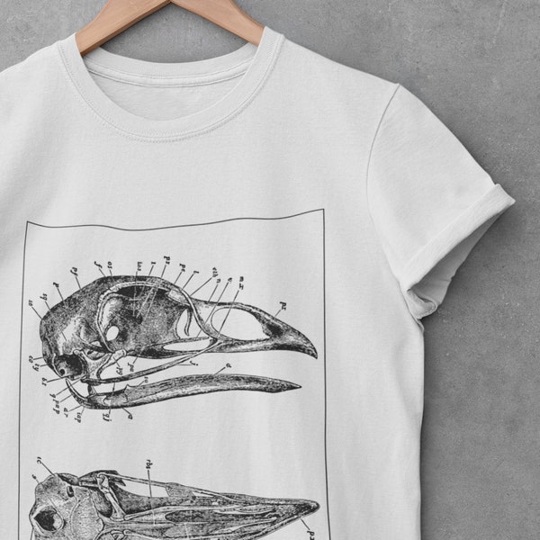 Bird Skulls & Bones T-Shirt, Vulture Culture, Taxidermy, Dark Mori, Raven Bones Shirt, Occult Shirt, Esoteric Shirt, Gothic Clothing, Edgy