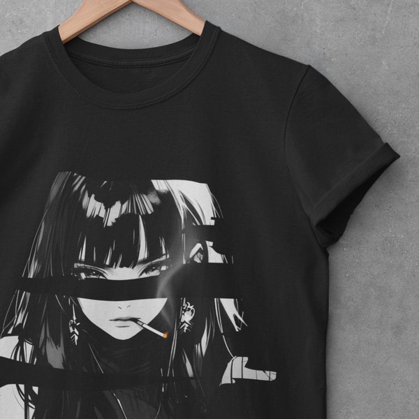 90er Anime Manga Girl T-Shirt, Pastel Goth, 90er Anime Grunge Ästhetik, Alt Anime Kleidung, Manga Shirt, japanische Harajuku Mode, Y2K TShirt