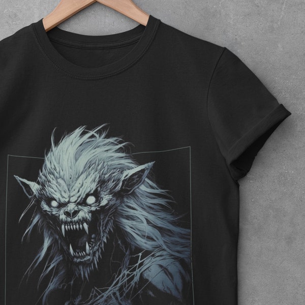 Death Metal Werewolf Shirt, Alternative Clothing, Zombie Werewolf T-shirt, Pastel Goth Apparel, Nu Goth Outfit, Graphic Tee, Edgy Tshirt
