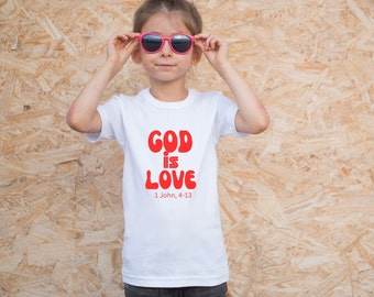 God is Love Kids Shirt, Christian Graphic Tee