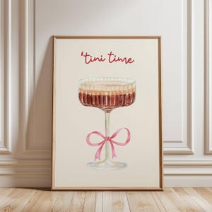 Cheers Dirty Espresso Martini Wall Art Print, Cute Bar Cart Printable Decor, Aesthetic Girly Apartment Kitchen or Living Room Poster DIGITAL
