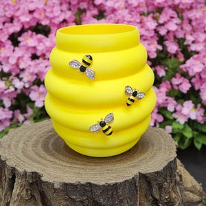 Honey Pot Planter – Bee Decor Swing Planter for small plants and succulents