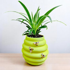 Honey Pot Planter – Bee Decor Swing Planter for small plants and succulents