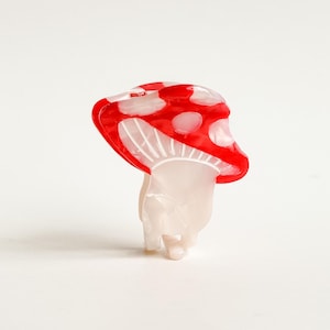 Cherry Cap Mushroom Claw Clip - Small