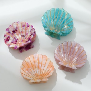 Medium Seashell Claw Clip, Coastal Claw Clip, Gifts for Her, Beach Claw Clip, Summer, Bridal Gifts, Cellulose Acetate, Eco-Friendly
