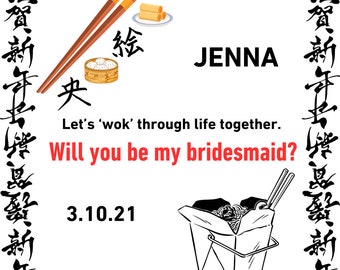 Bridesmaid Proposal Chinese Takeout Box