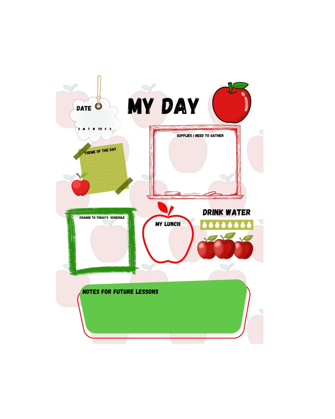 Teacher Daily Planner, Teacher Png - Etsy