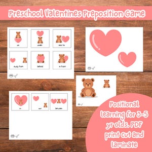 Valentine’s Prepositions Activity | Teddy Bear & Heart Spatial Concepts