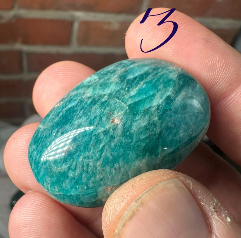 Deep Green Amazonite Palm Stone – Grounded Heart Energy & Metaphysical ...