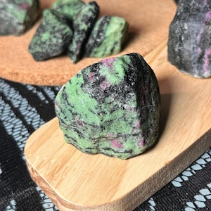 Raw Ruby Zoisite & Zoisite Specimen — Natural Anyolite Crystal for Passion, Vitality and Heart Chakra Healing | Ruby in Zoisite