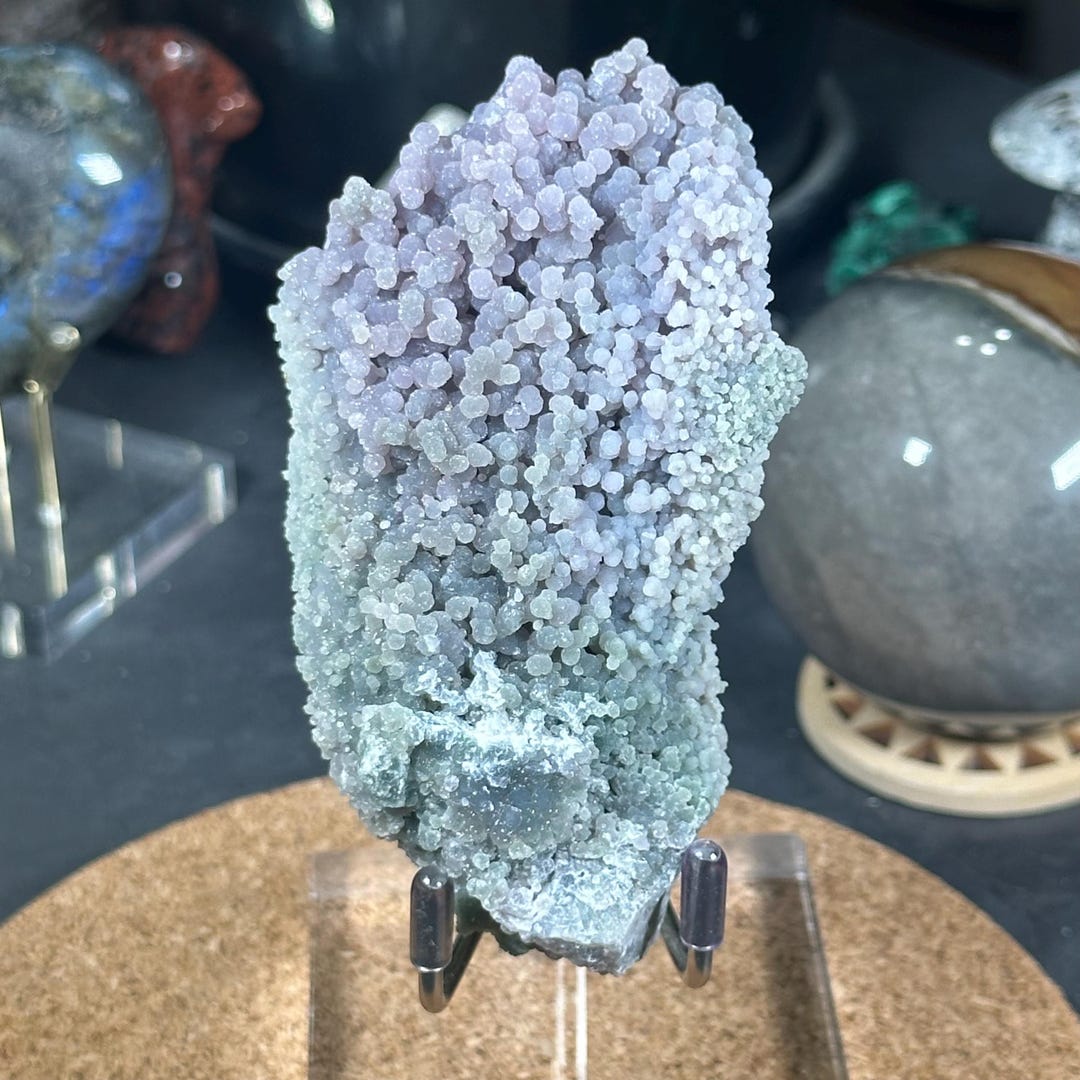 Purple and Green Grape Agate Cluster - Natural Geode for Healing and ...