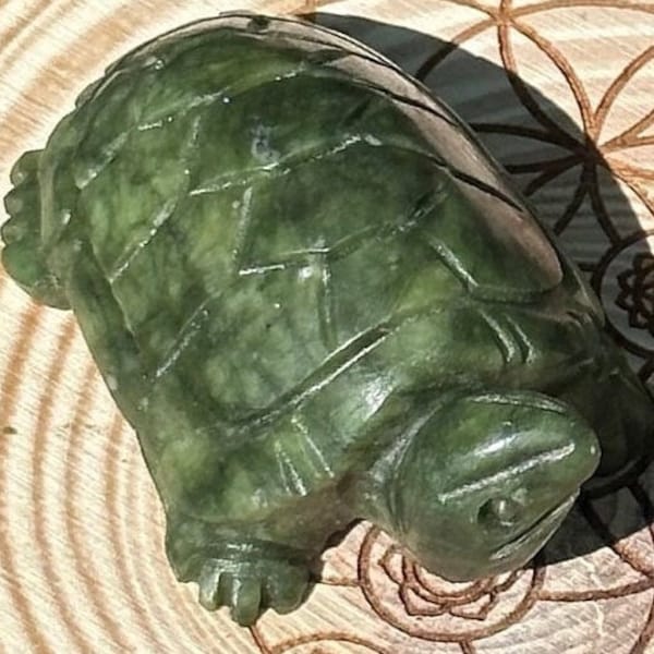 Green Jade Turtle - Wisdom and Luck in a Unique Creation