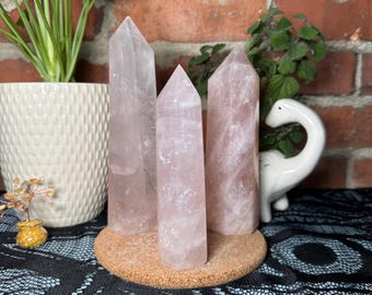 Rose Quartz Tower — Large Polished Crystal Point for Unconditional Love, Heart Healing & Gentle Compassion | Pink Quartz Obelisk