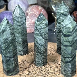Exquisite Polished Green Jade Towers – Grounding and Abundance Crystals