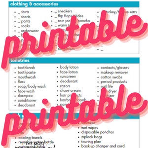Magical Vacation Packing List