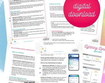 Disney World Lightning Lane Guide Printable | WDW Lightning Lane MultiPass & Single Pass Explained | Ride Strategy Planner