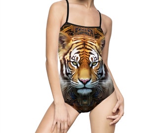 Tiger Swimsuit, animal swimsuit, animal print, tiger print