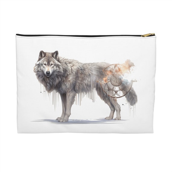 Pochette loup, sac à main accessoire loup, sac à main imprimé