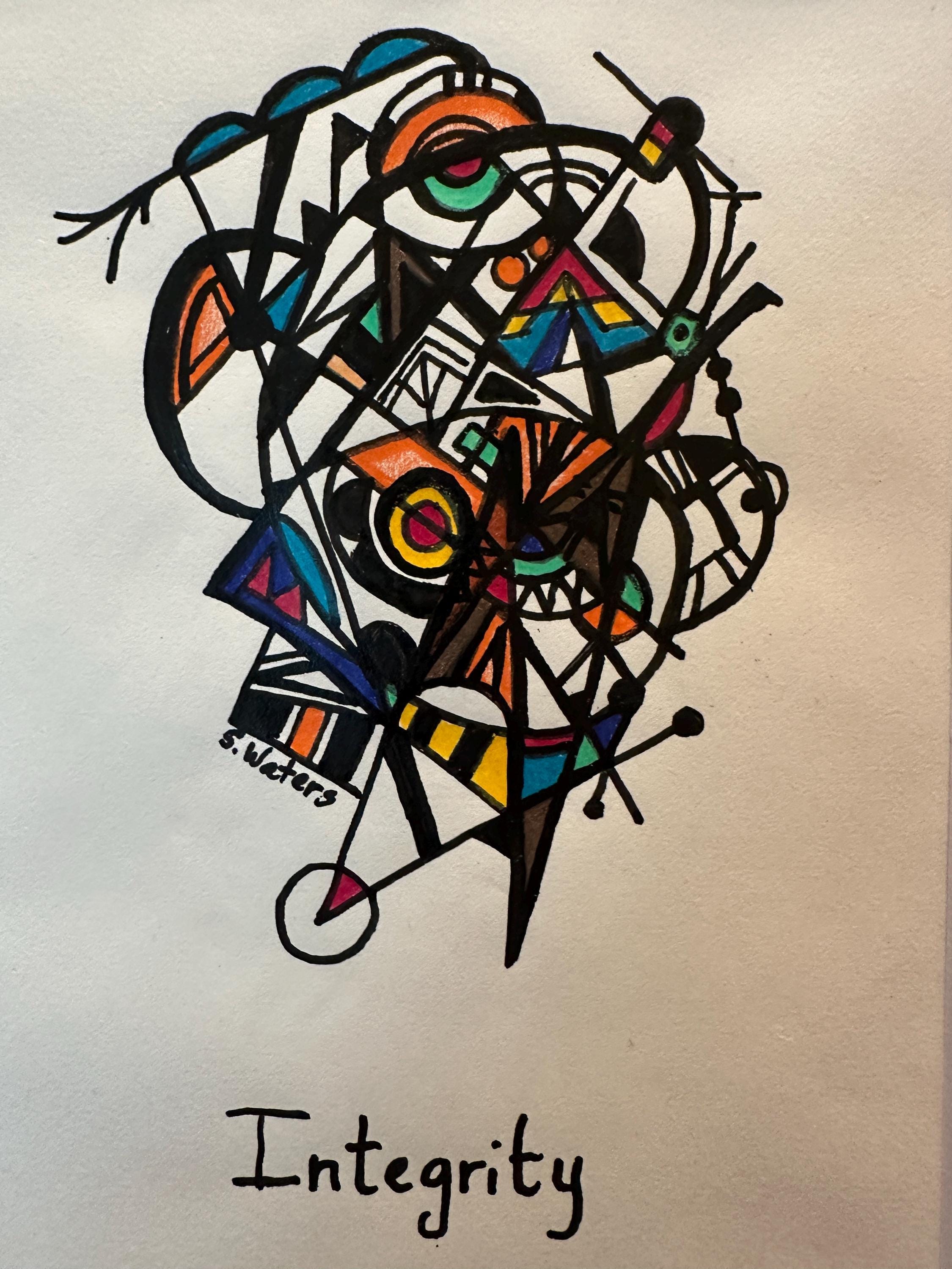 Integrity Art Print: Abstract Word Illustration, Matted Ready to Frame ...