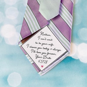 Groom Tie Patch Gift, Peel & Stick Suit Label, Picture Father of the Bride, Wedding Tie, Father of the Groom, Bride Gift, Thank you Dad