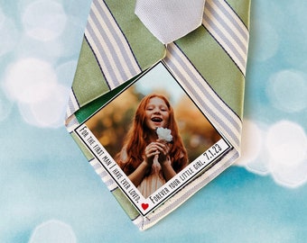 Dad Tie Label, Picture Tie Patch,  Father of the Bride gift, Father of the Groom, Suit Photo Patch, Peel and Stick Tie Patch