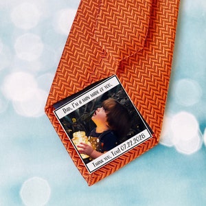 Father of the Groom Photo Tie Patch, Tie Label, Picture Tie Patch,  Father of the Bride gift, Suit Photo Patch, Peel and Stick Tie Patch