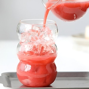 Wavy Handmade Korean Glass Cup for Iced Coffee, Juice, and More |  Trendy Drinkware Home Birthday Gift Ideas