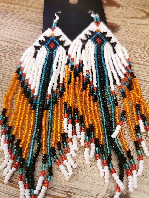 Indigenous Designed SHIELD Hand Crafted  Seed Bea… - image 2