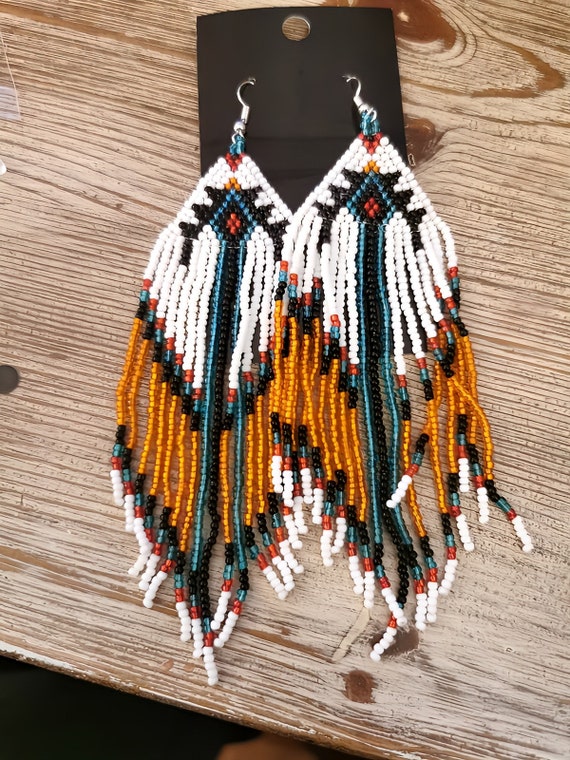 Indigenous Designed SHIELD Hand Crafted  Seed Bea… - image 1