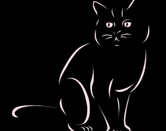 Whisker Wonderland: Adorable Line Art Cats Trio - PNG Delight