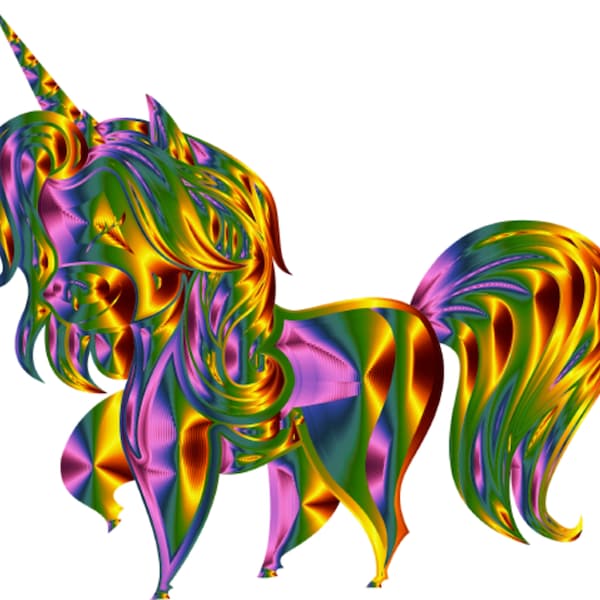 Magical Assortment: 5 Unique and Colourful Unicorn PNG Images for ETSY US, Digital print, Instant download, Projects, Kids, Colourfulunicorn