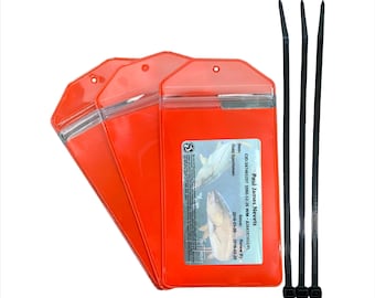 Zipped, Fishing & Hunting License Holder, Includes Zip Ties.