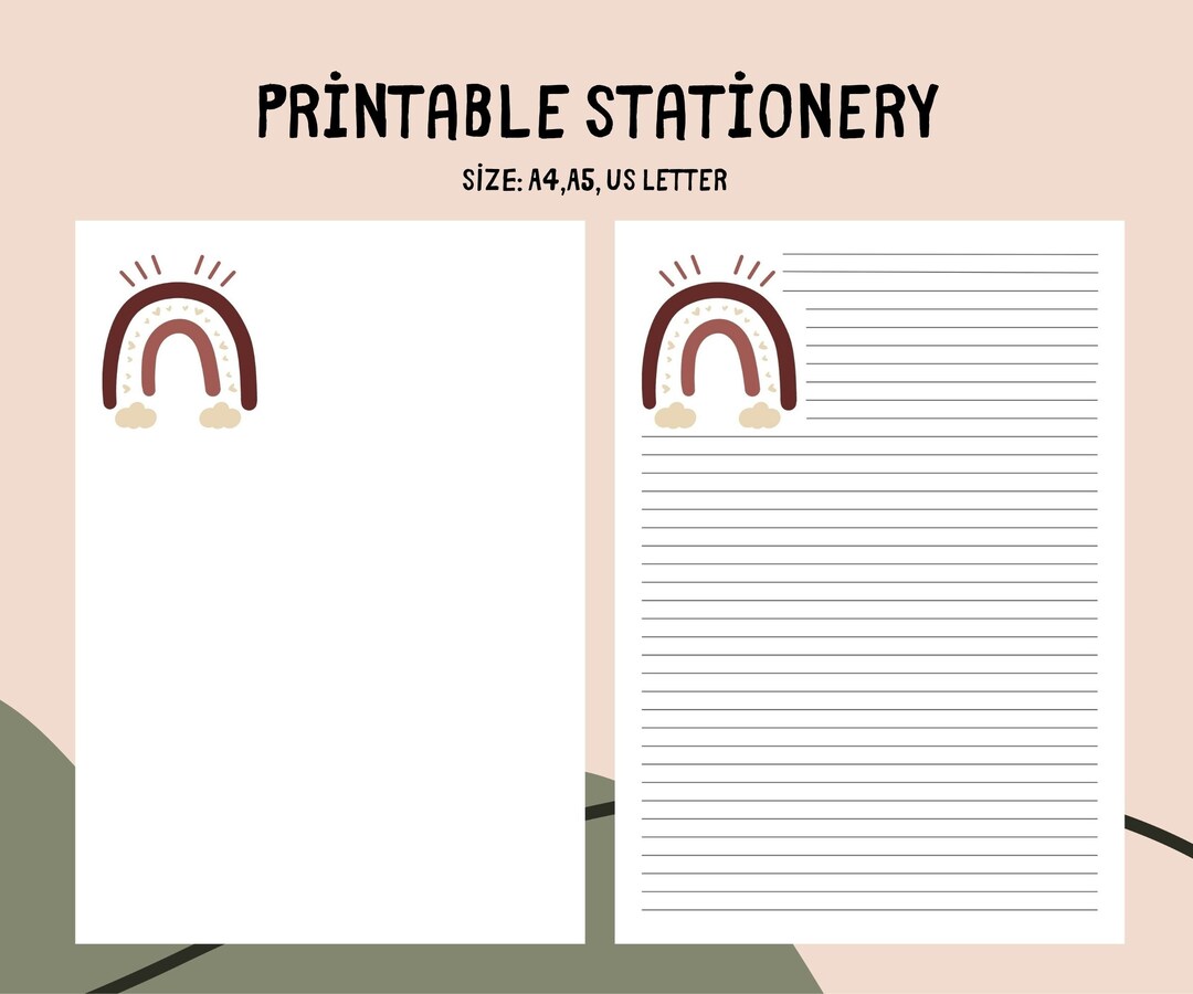 Printable Rainbow Stationery, Rainbow Printable Stationery, Rainbow
