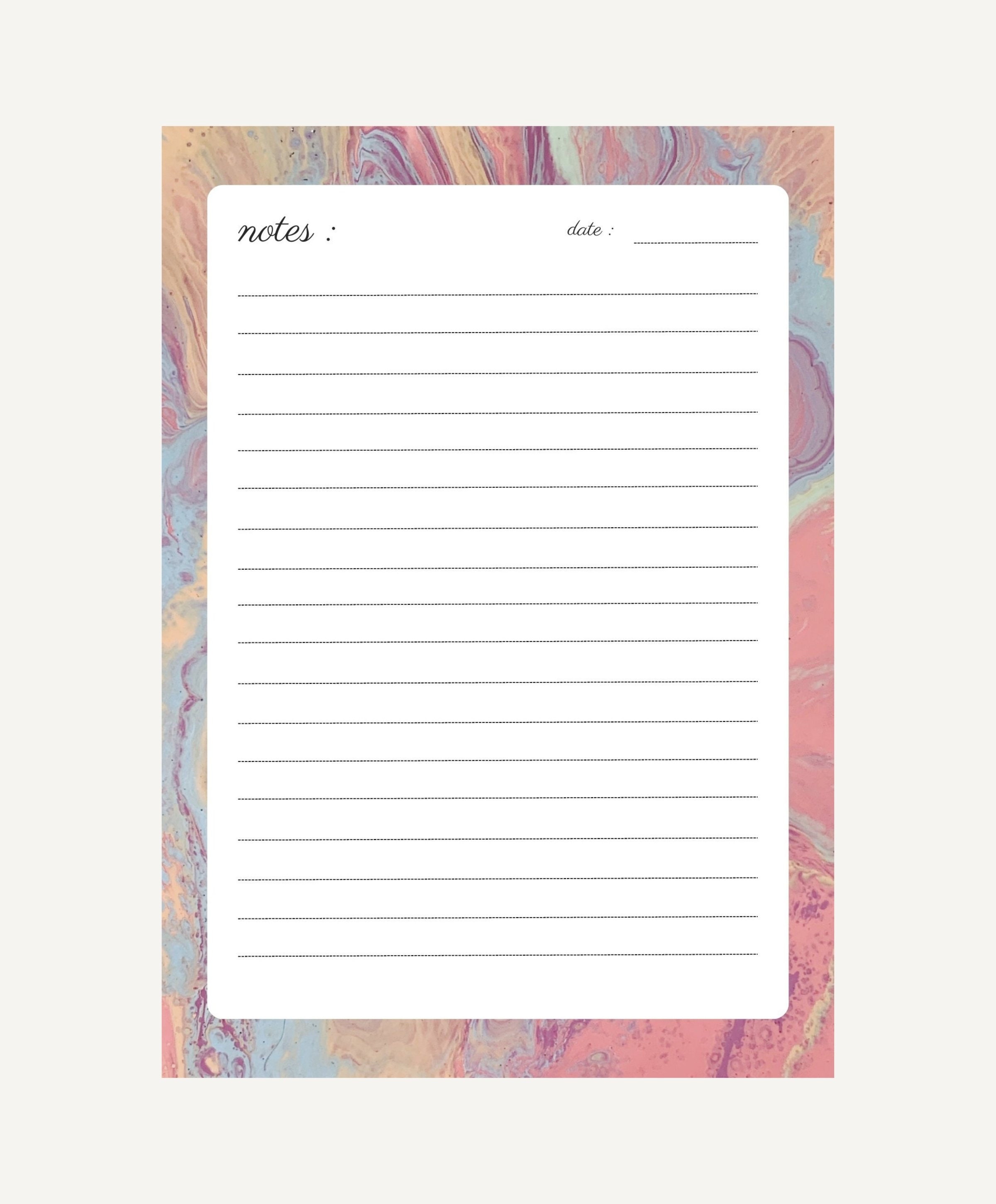 Printable Notes Page, Notes Template, Note Taking, Writing Paper, Notes ...