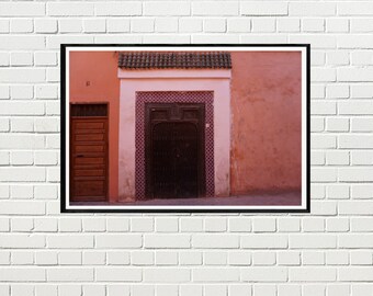 Pink Moroccan Door, DIGITAL DOWNLOAD, Travel Photography, Wall Art, Morocco Architecture