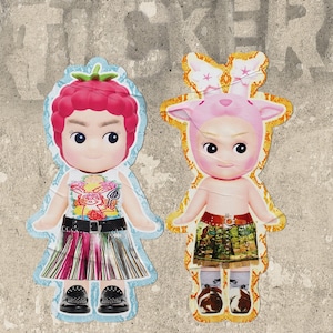Sonny Angel Sticker Pack Cute Collectible Doll in Designer Clothing