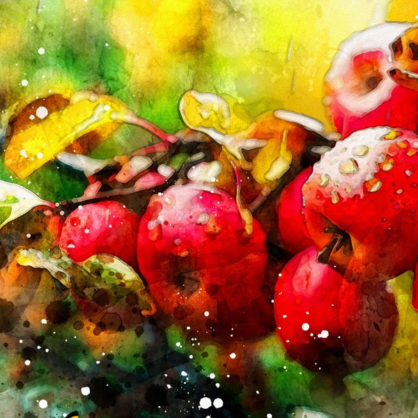 Gallery 6 Fall Apple Prints Floral Decor Posters Rustic Apple Watercolor or Oil Paintings Unique Fall Decor Autumn Cottage Art Thanksgiving