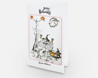 Carte de vœux et poème Halloween-La dame d’Halloween